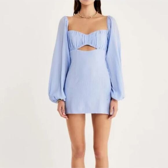 NWT Rumer The Label Camille Light Blue Cut Out Mini Dress XS - Picture 3 of 15